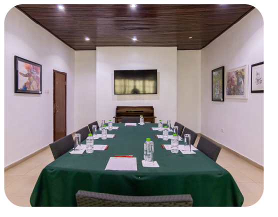 A conference room in the Nelson Mandela Gardens Asaba